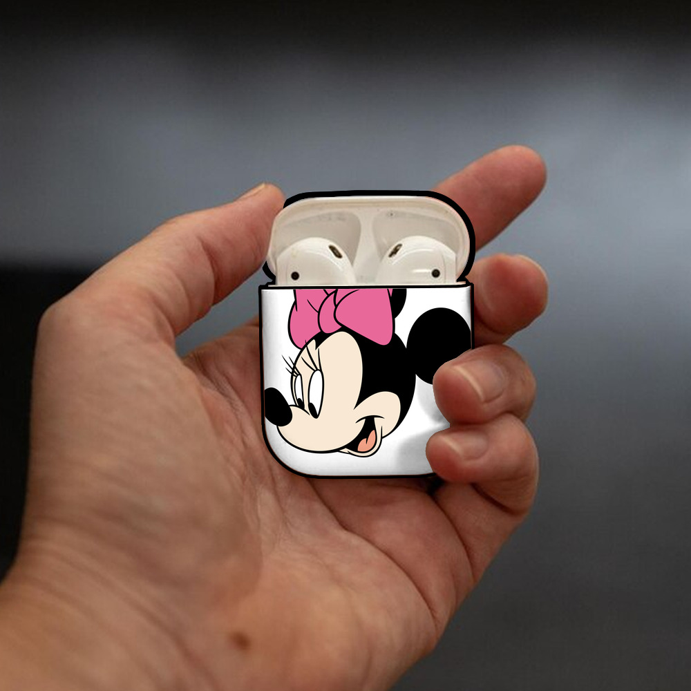 ミッキーマウス Mickey Mouse AirPods 第2世代保護ケース ハードシェル ブラック 耐衝撃・防指紋・カラビナ付き