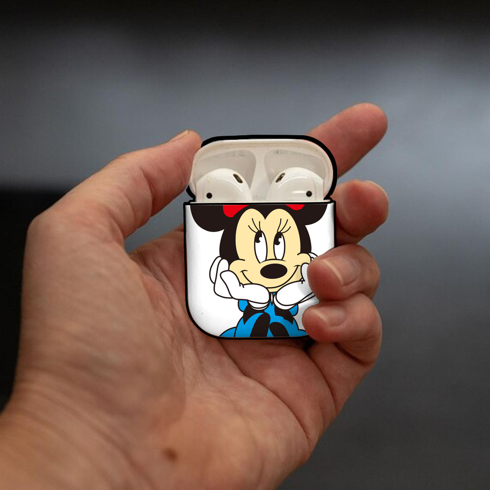 ミッキーマウス Mickey Mouse AirPods 第2世代保護ケース ハードシェル ブラック 耐衝撃・防指紋・カラビナ付き