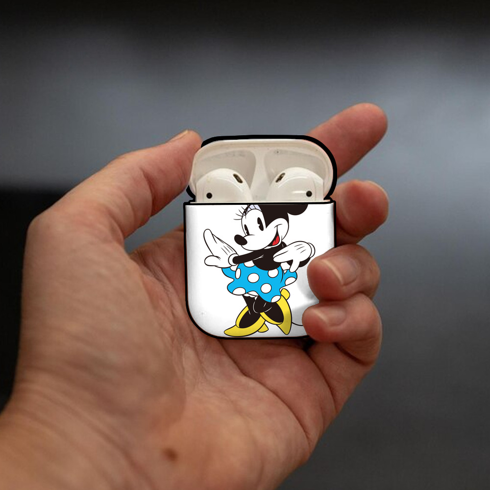 ミッキーマウス Mickey Mouse AirPods 第2世代保護ケース ハードシェル ブラック 耐衝撃・防指紋・カラビナ付き