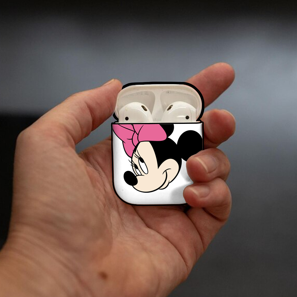 ミッキーマウス Mickey Mouse AirPods 第2世代保護ケース ハードシェル ブラック 耐衝撃・防指紋・カラビナ付き