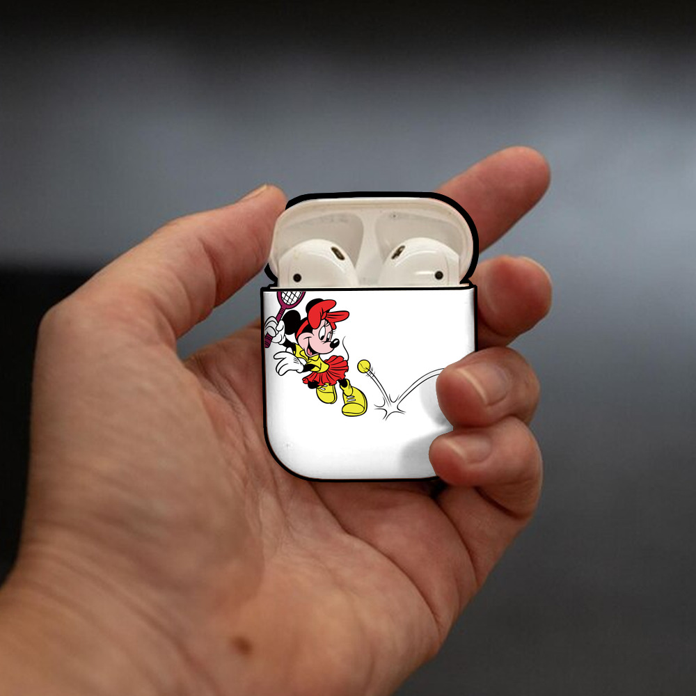 ミッキーマウス Mickey Mouse AirPods 第2世代保護ケース ハードシェル ブラック 耐衝撃・防指紋・カラビナ付き