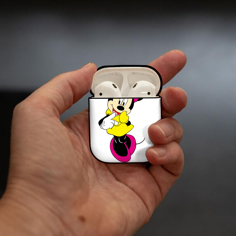 ミッキーマウス Mickey Mouse AirPods 第2世代保護ケース ハードシェル ブラック 耐衝撃・防指紋・カラビナ付き