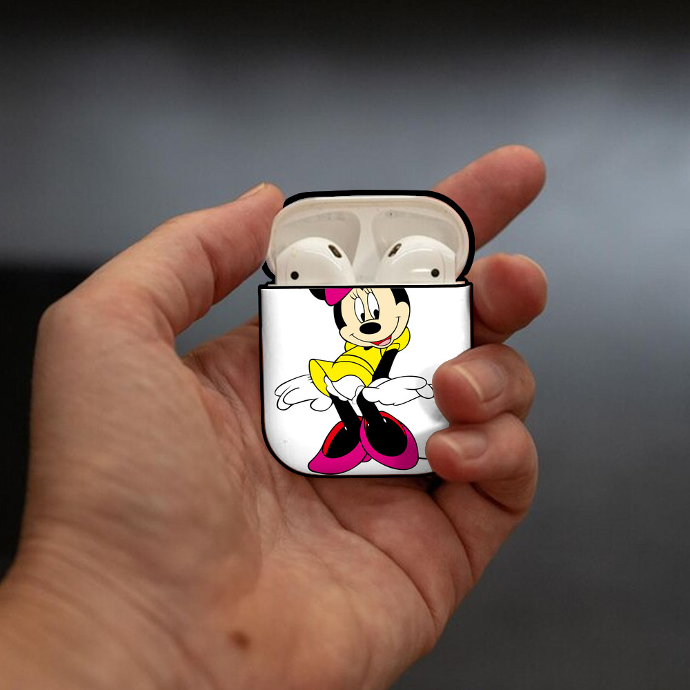 ミッキーマウス Mickey Mouse AirPods 第2世代保護ケース ハードシェル ブラック 耐衝撃・防指紋・カラビナ付き