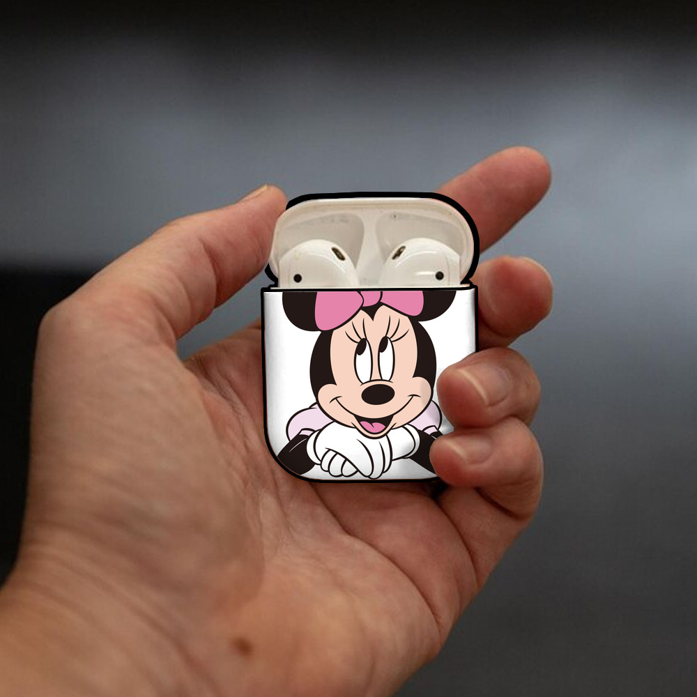 ミッキーマウス Mickey Mouse AirPods 第2世代保護ケース ハードシェル ブラック 耐衝撃・防指紋・カラビナ付き