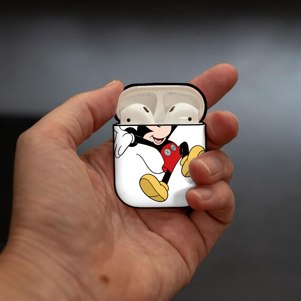 ミッキーマウス Mickey Mouse AirPods 第2世代保護ケース ハードシェル ブラック 耐衝撃・防指紋・カラビナ付き
