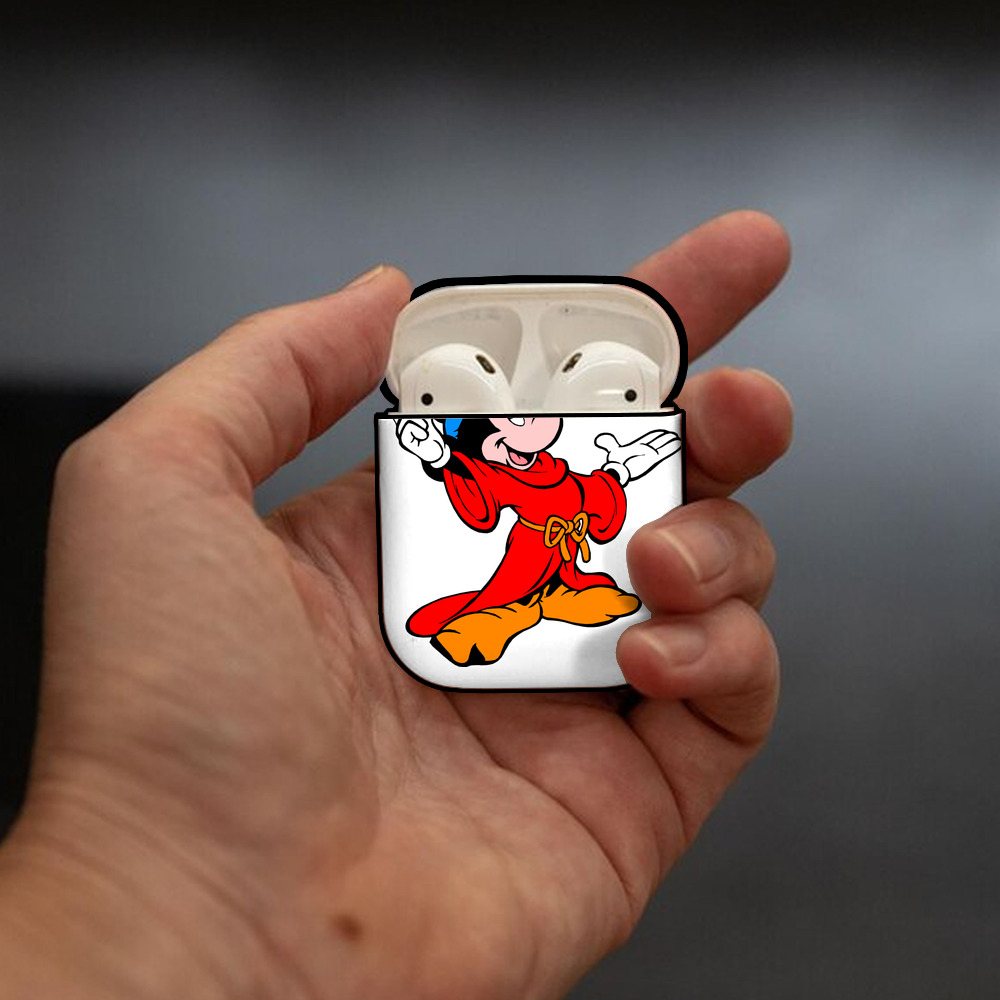 ミッキーマウス Mickey Mouse AirPods 第2世代保護ケース ハードシェル ブラック 耐衝撃・防指紋・カラビナ付き
