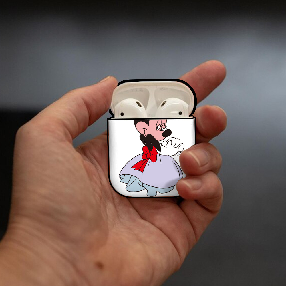 ミッキーマウス Mickey Mouse AirPods 第2世代保護ケース ハードシェル ブラック 耐衝撃・防指紋・カラビナ付き