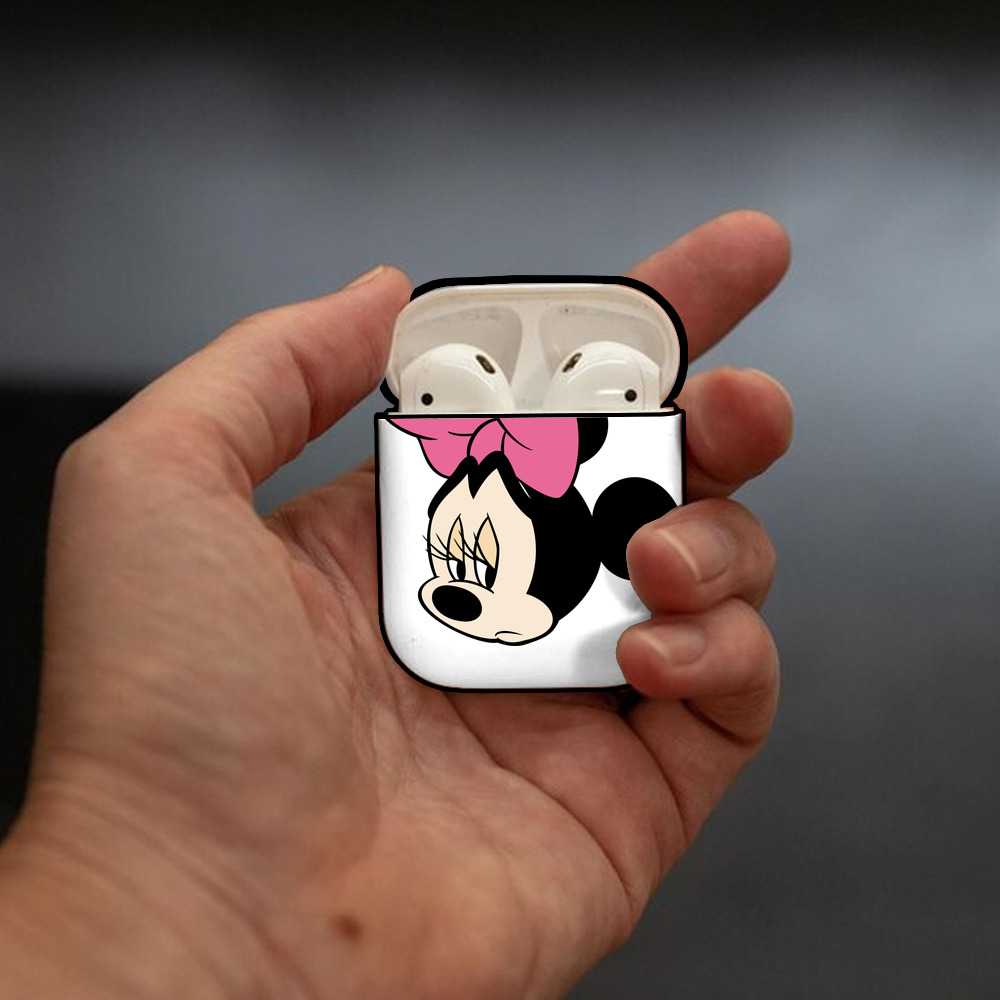 ミッキーマウス Mickey Mouse AirPods 第2世代保護ケース ハードシェル ブラック 耐衝撃・防指紋・カラビナ付き