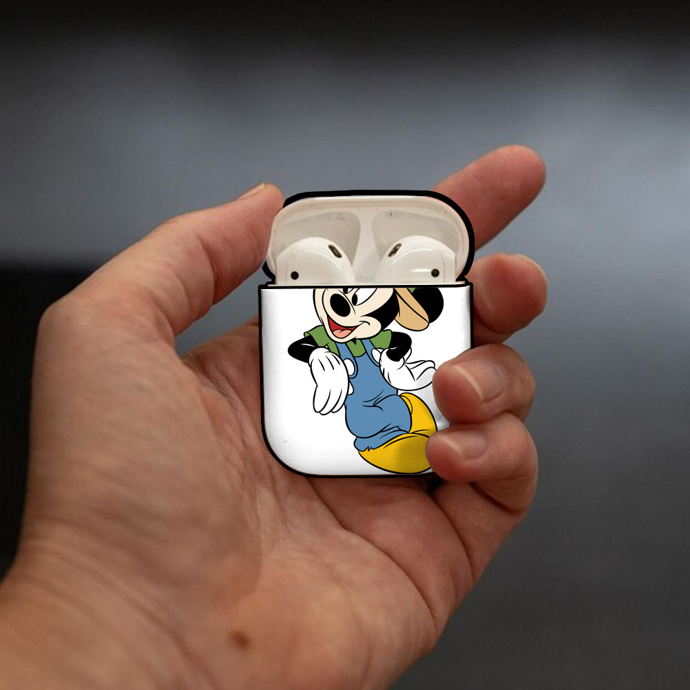 ミッキーマウス Mickey Mouse AirPods 第2世代保護ケース ハードシェル ブラック 耐衝撃・防指紋・カラビナ付き