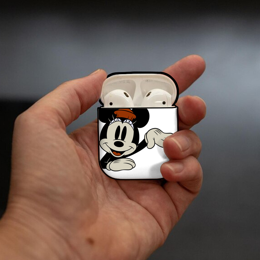 ミッキーマウス Mickey Mouse AirPods 第2世代保護ケース ハードシェル ブラック 耐衝撃・防指紋・カラビナ付き