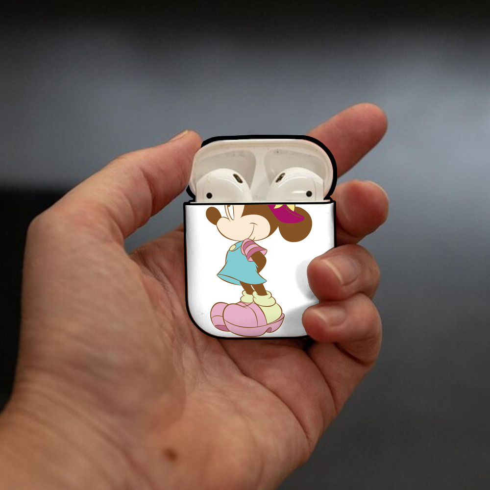 ミッキーマウス Mickey Mouse AirPods 第2世代保護ケース ハードシェル ブラック 耐衝撃・防指紋・カラビナ付き