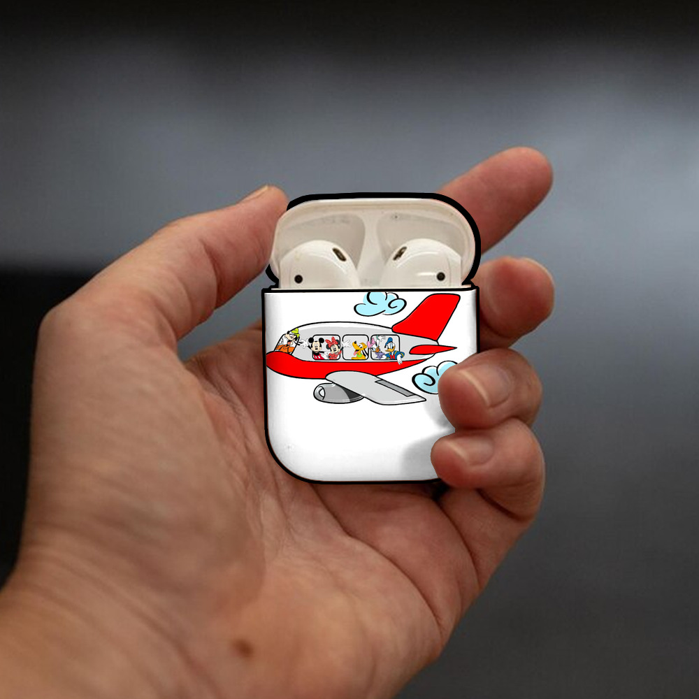 ミッキーマウス Mickey Mouse AirPods 第2世代保護ケース ハードシェル ブラック 耐衝撃・防指紋・カラビナ付き