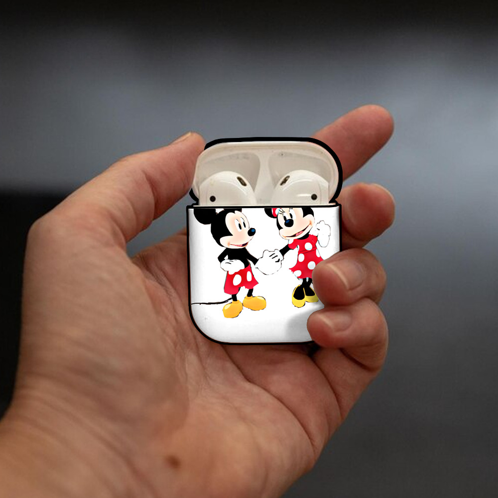 ミッキーマウス Mickey Mouse AirPods 第2世代保護ケース ハードシェル ブラック 耐衝撃・防指紋・カラビナ付き