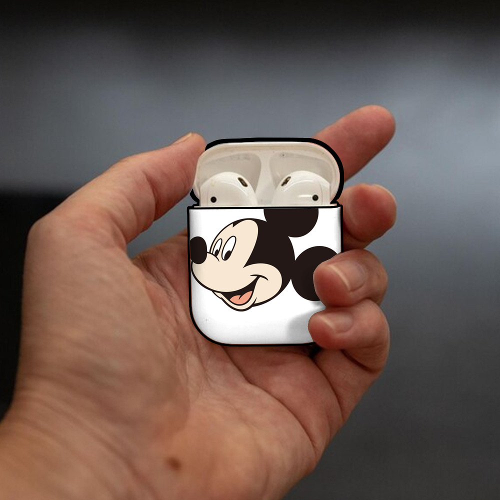 ミッキーマウス Mickey Mouse AirPods 第2世代保護ケース ハードシェル ブラック 耐衝撃・防指紋・カラビナ付き
