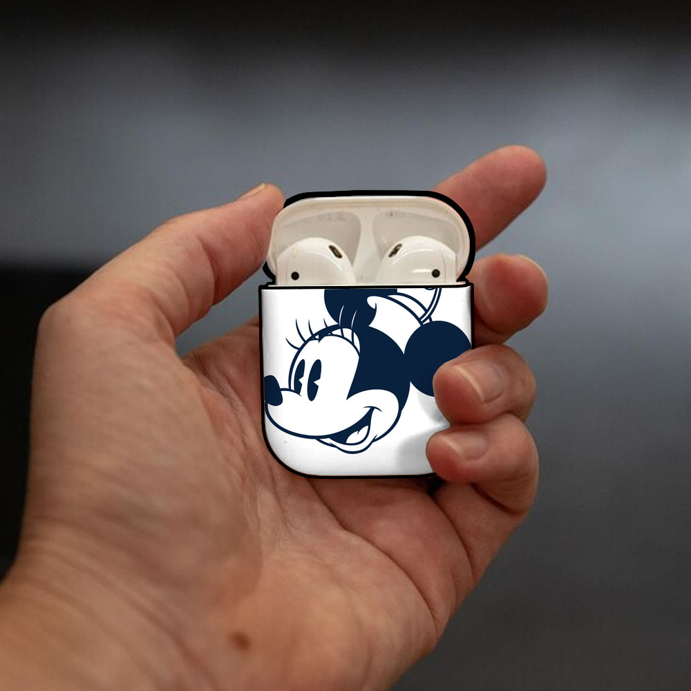 ミッキーマウス Mickey Mouse AirPods 第2世代保護ケース ハードシェル ブラック 耐衝撃・防指紋・カラビナ付き