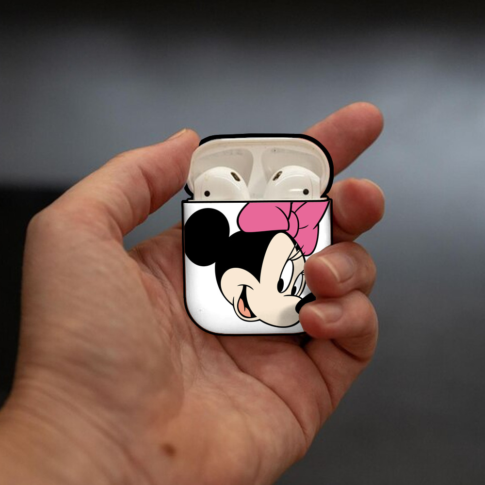 ミッキーマウス Mickey Mouse AirPods 第2世代保護ケース ハードシェル ブラック 耐衝撃・防指紋・カラビナ付き