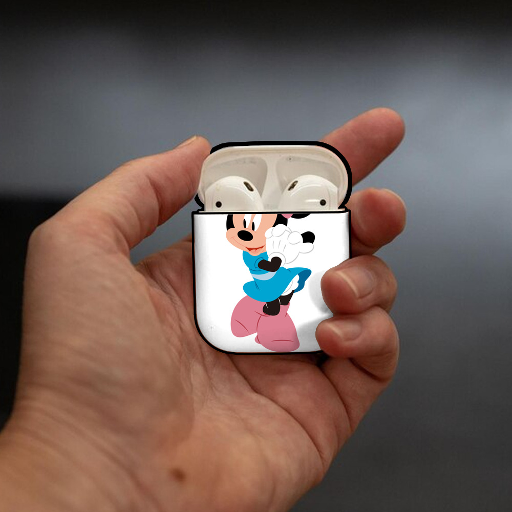 ミッキーマウス Mickey Mouse AirPods 第2世代保護ケース ハードシェル ブラック 耐衝撃・防指紋・カラビナ付き