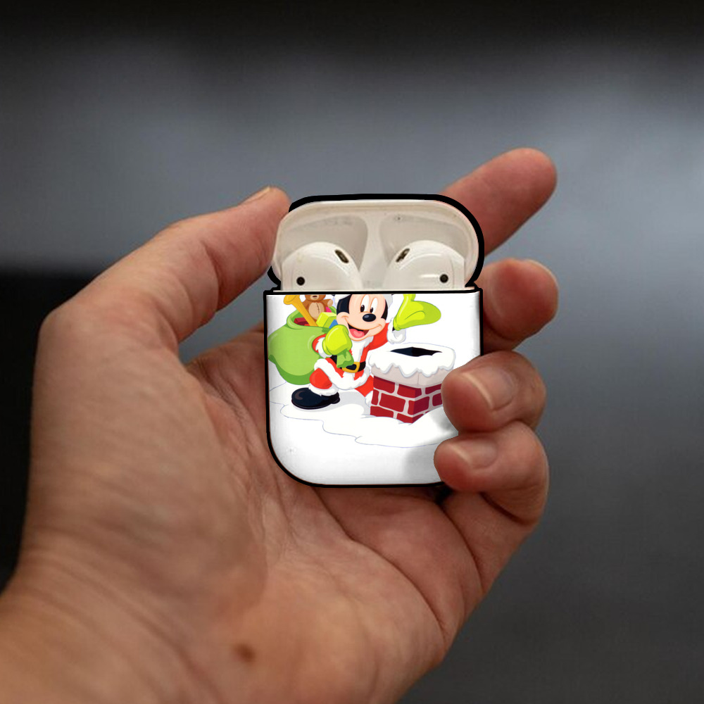 ミッキーマウス Mickey Mouse AirPods 第2世代保護ケース ハードシェル ブラック 耐衝撃・防指紋・カラビナ付き