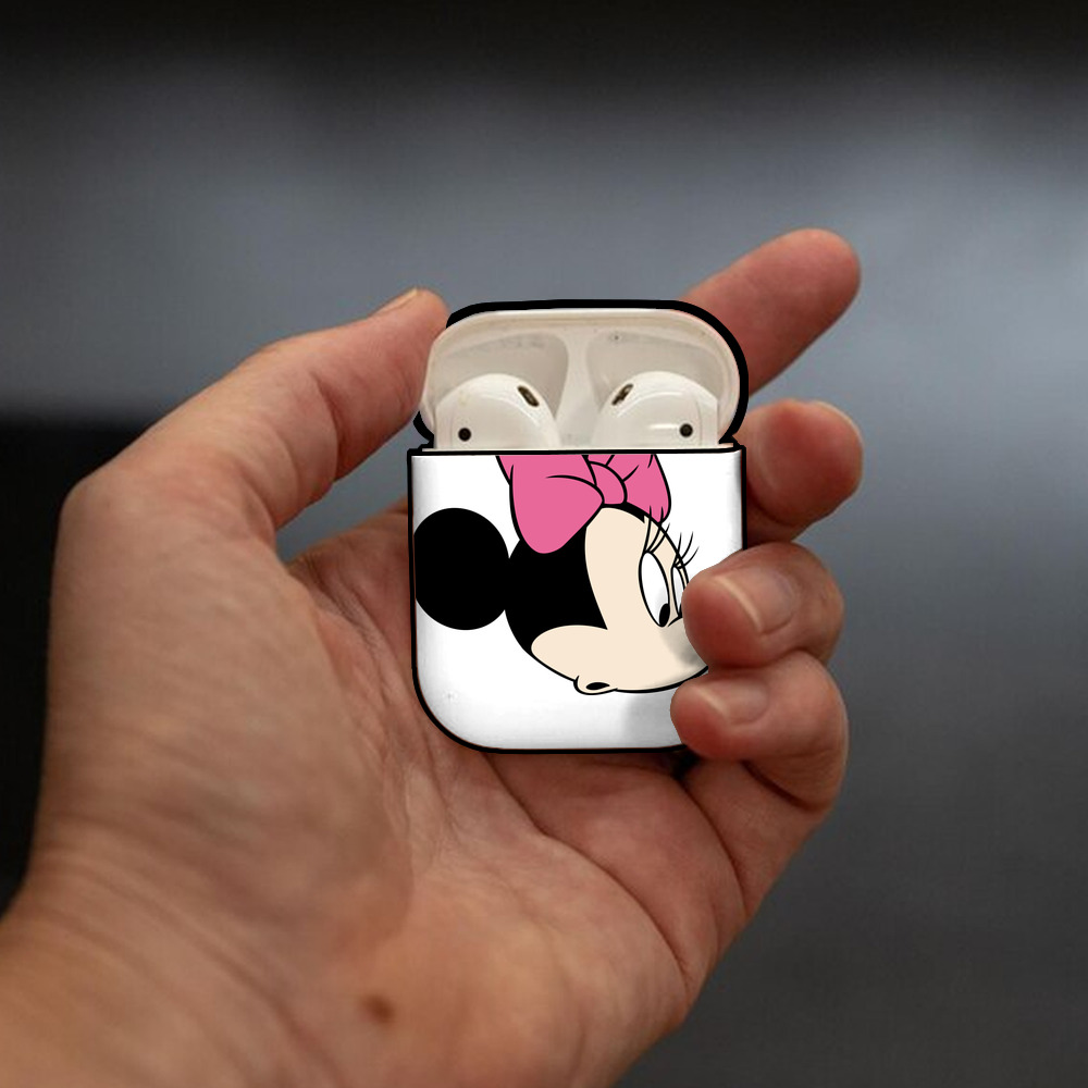 ミッキーマウス Mickey Mouse AirPods 第2世代保護ケース ハードシェル ブラック 耐衝撃・防指紋・カラビナ付き