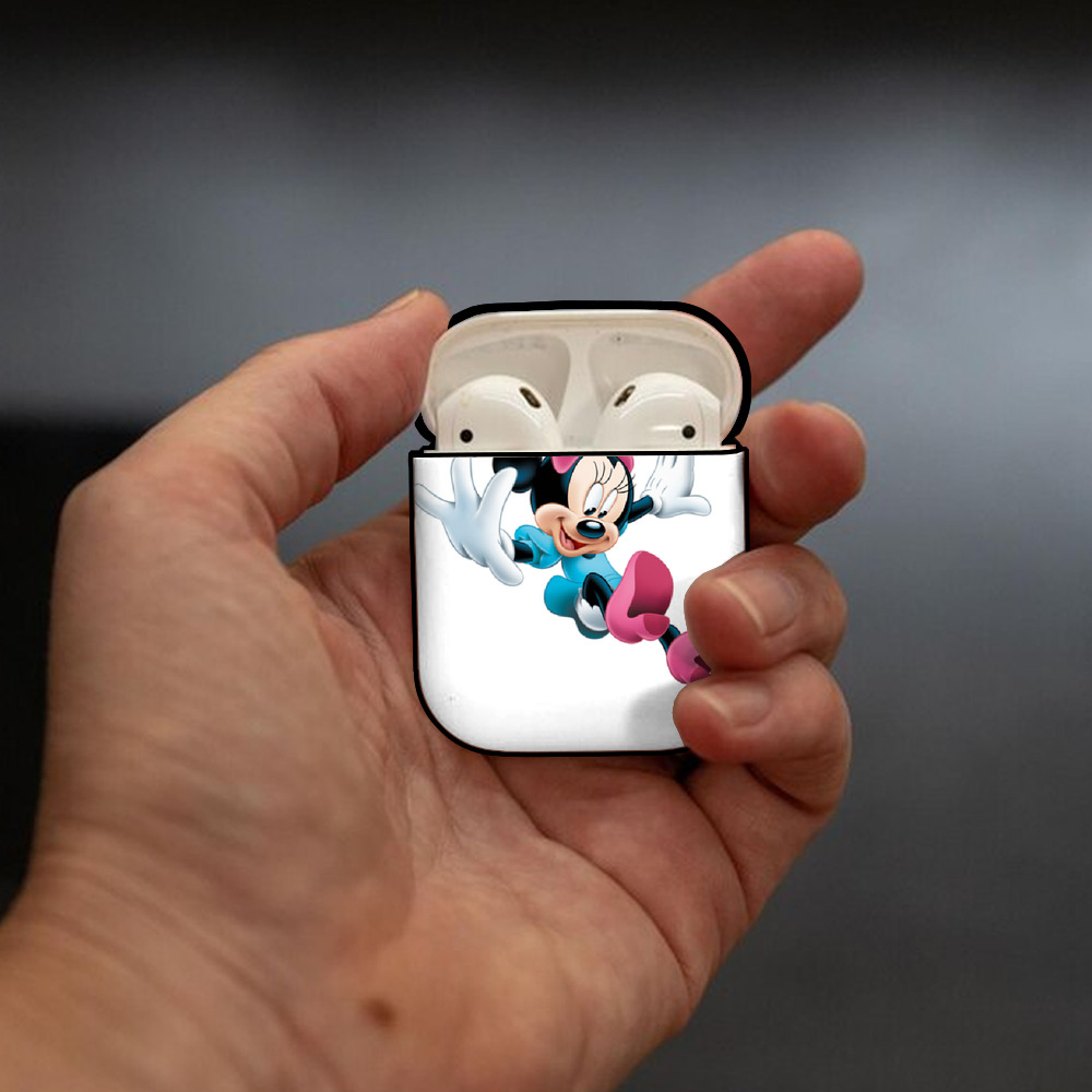ミッキーマウス Mickey Mouse AirPods 第2世代保護ケース ハードシェル ブラック 耐衝撃・防指紋・カラビナ付き