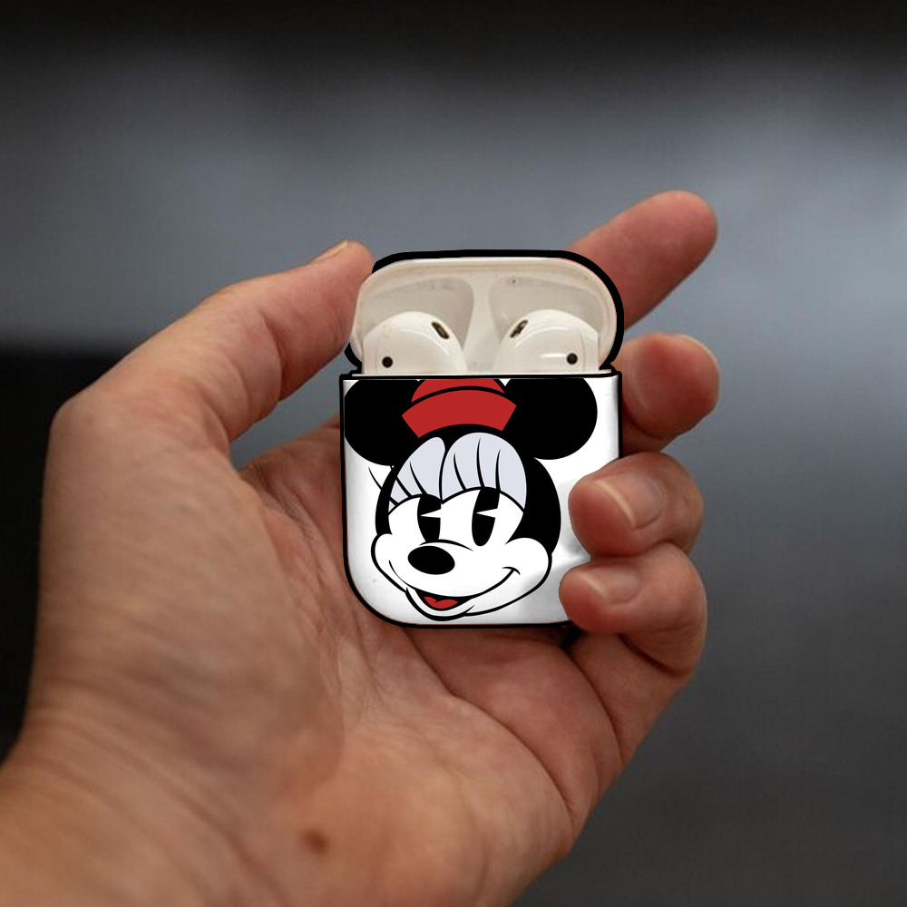ミッキーマウス Mickey Mouse AirPods 第2世代保護ケース ハードシェル ブラック 耐衝撃・防指紋・カラビナ付き