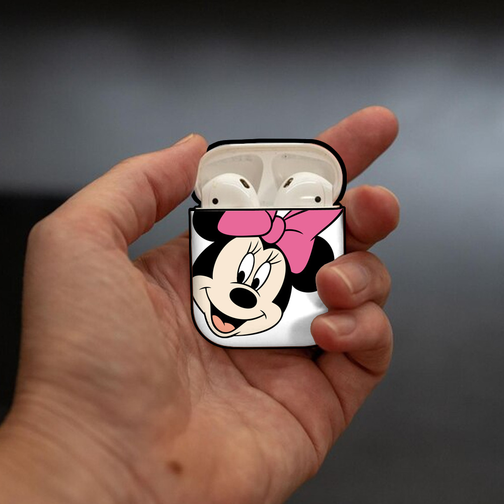 ミッキーマウス Mickey Mouse AirPods 第2世代保護ケース ハードシェル ブラック 耐衝撃・防指紋・カラビナ付き