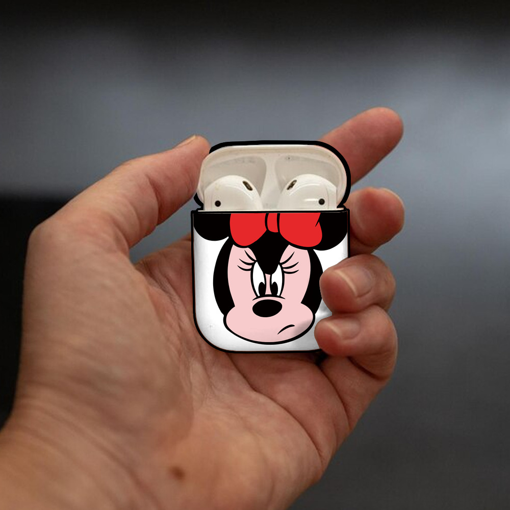 ミッキーマウス Mickey Mouse AirPods 第2世代保護ケース ハードシェル ブラック 耐衝撃・防指紋・カラビナ付き