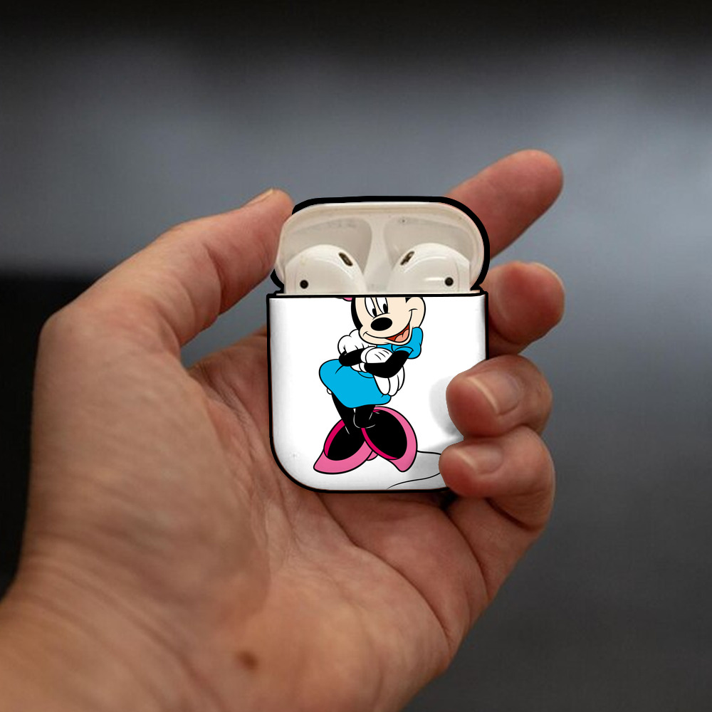 ミッキーマウス Mickey Mouse AirPods 第2世代保護ケース ハードシェル ブラック 耐衝撃・防指紋・カラビナ付き