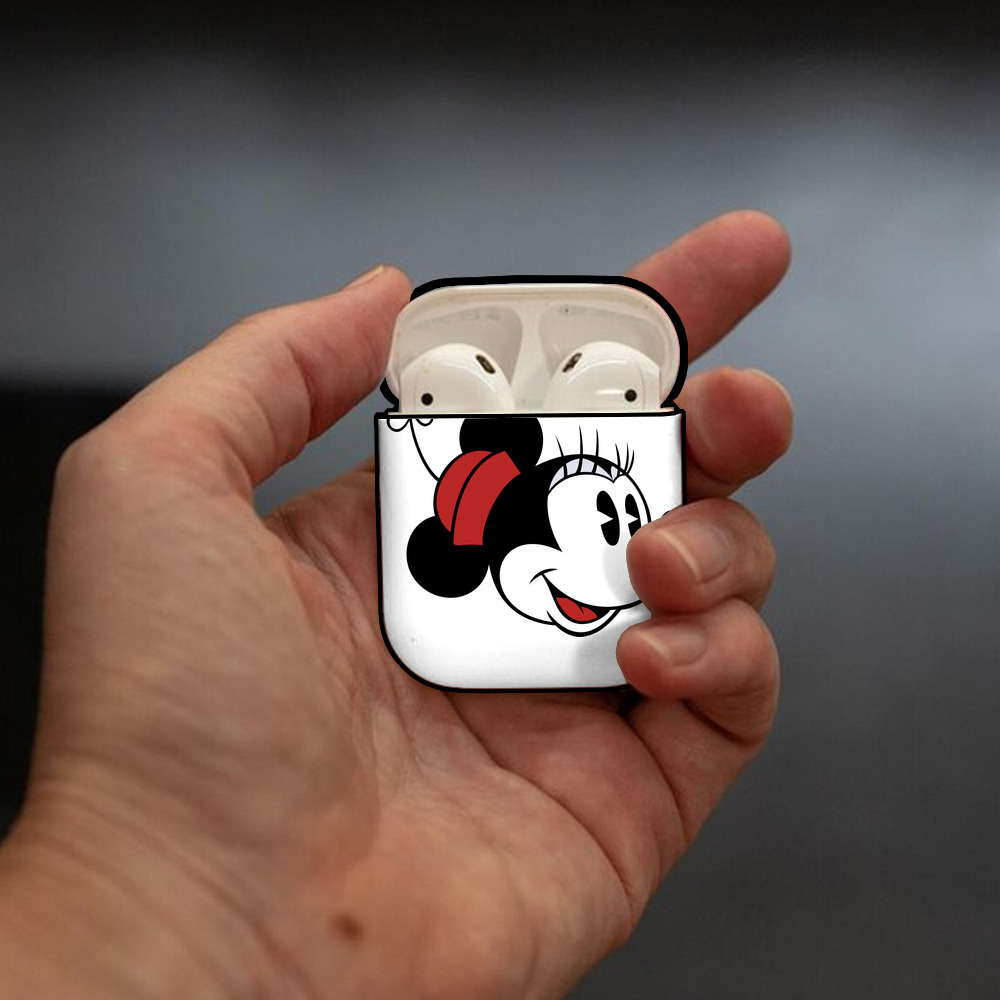 ミッキーマウス Mickey Mouse AirPods 第2世代保護ケース ハードシェル ブラック 耐衝撃・防指紋・カラビナ付き