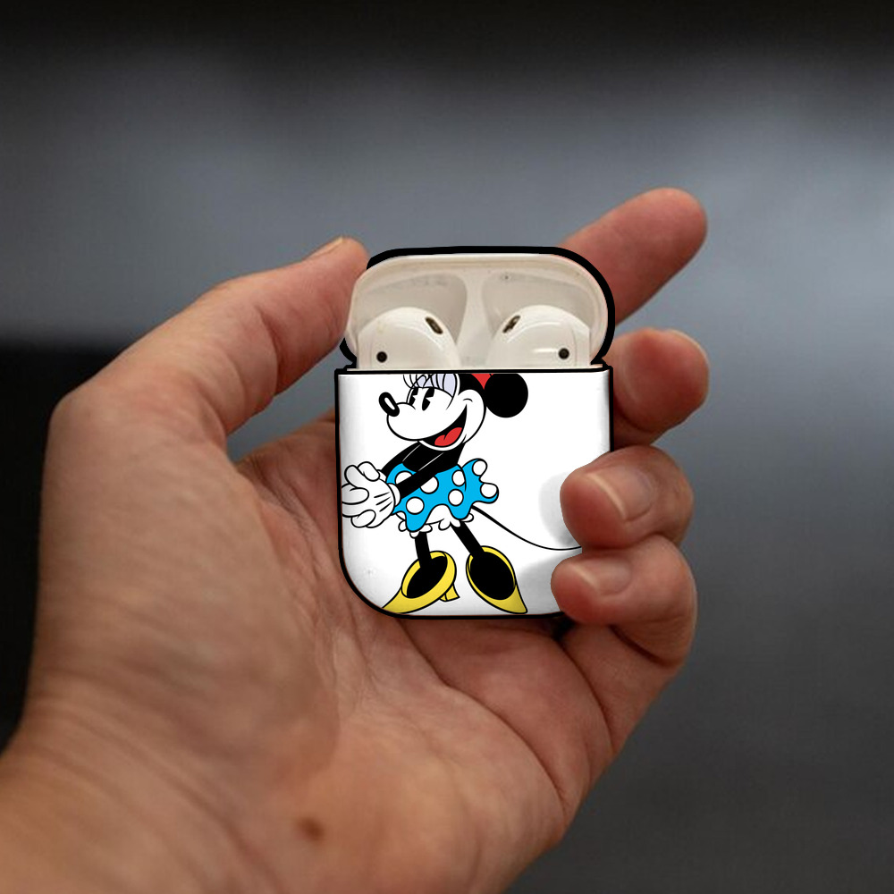 ミッキーマウス Mickey Mouse AirPods 第2世代保護ケース ハードシェル ブラック 耐衝撃・防指紋・カラビナ付き