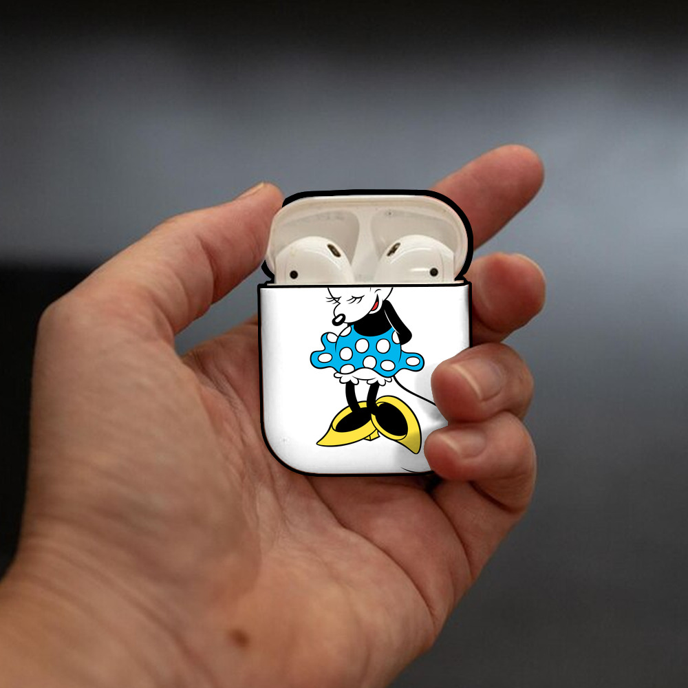 ミッキーマウス Mickey Mouse AirPods 第2世代保護ケース ハードシェル ブラック 耐衝撃・防指紋・カラビナ付き