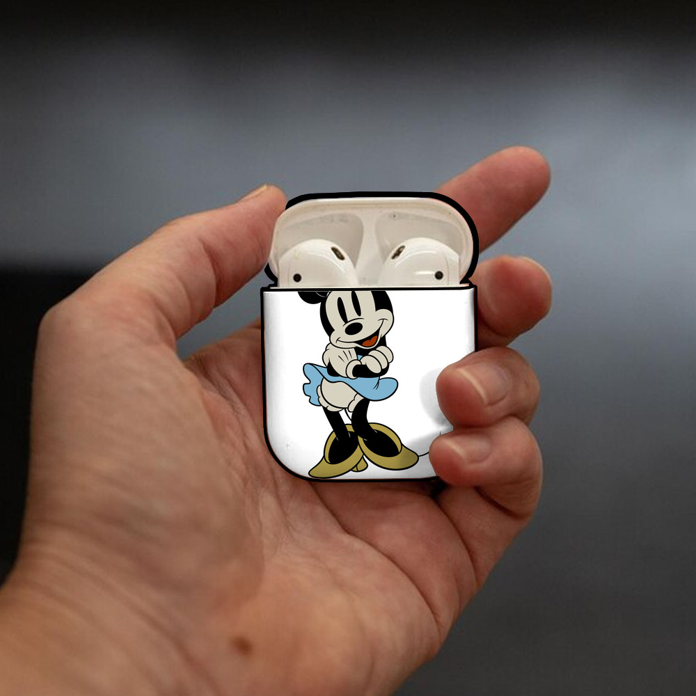 ミッキーマウス Mickey Mouse AirPods 第2世代保護ケース ハードシェル ブラック 耐衝撃・防指紋・カラビナ付き