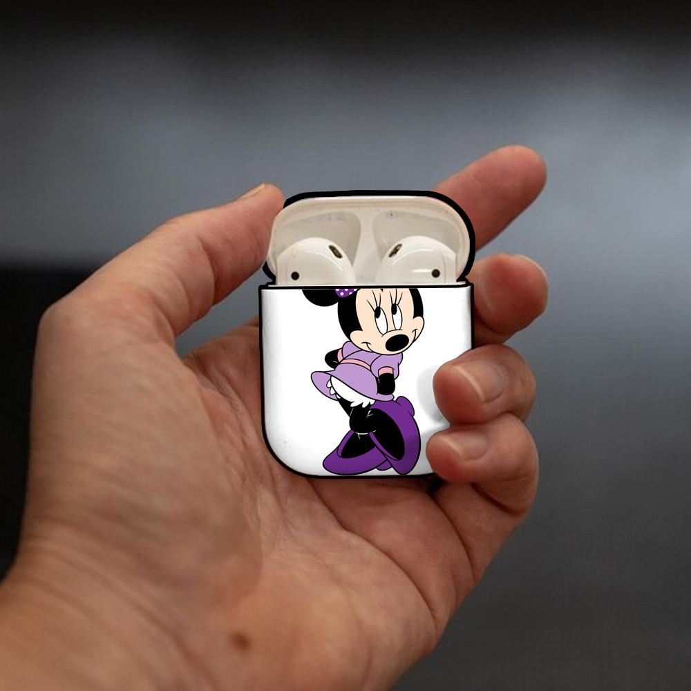 ミッキーマウス Mickey Mouse AirPods 第2世代保護ケース ハードシェル ブラック 耐衝撃・防指紋・カラビナ付き