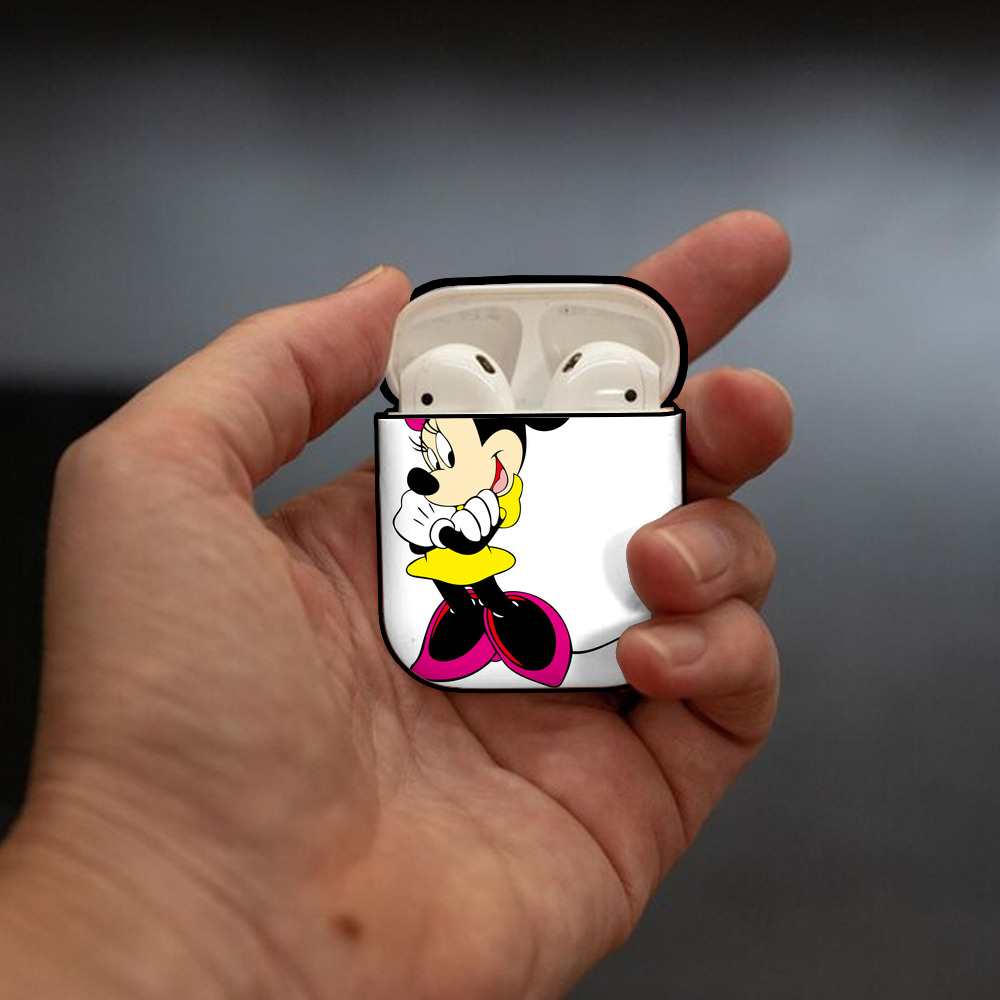 ミッキーマウス Mickey Mouse AirPods 第2世代保護ケース ハードシェル ブラック 耐衝撃・防指紋・カラビナ付き