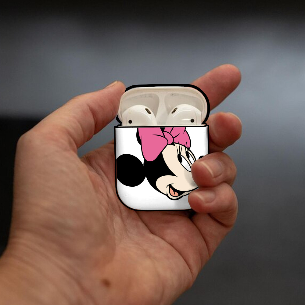 ミッキーマウス Mickey Mouse AirPods 第2世代保護ケース ハードシェル ブラック 耐衝撃・防指紋・カラビナ付き