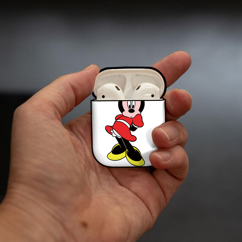 ミッキーマウス Mickey Mouse AirPods 第2世代保護ケース ハードシェル ブラック 耐衝撃・防指紋・カラビナ付き