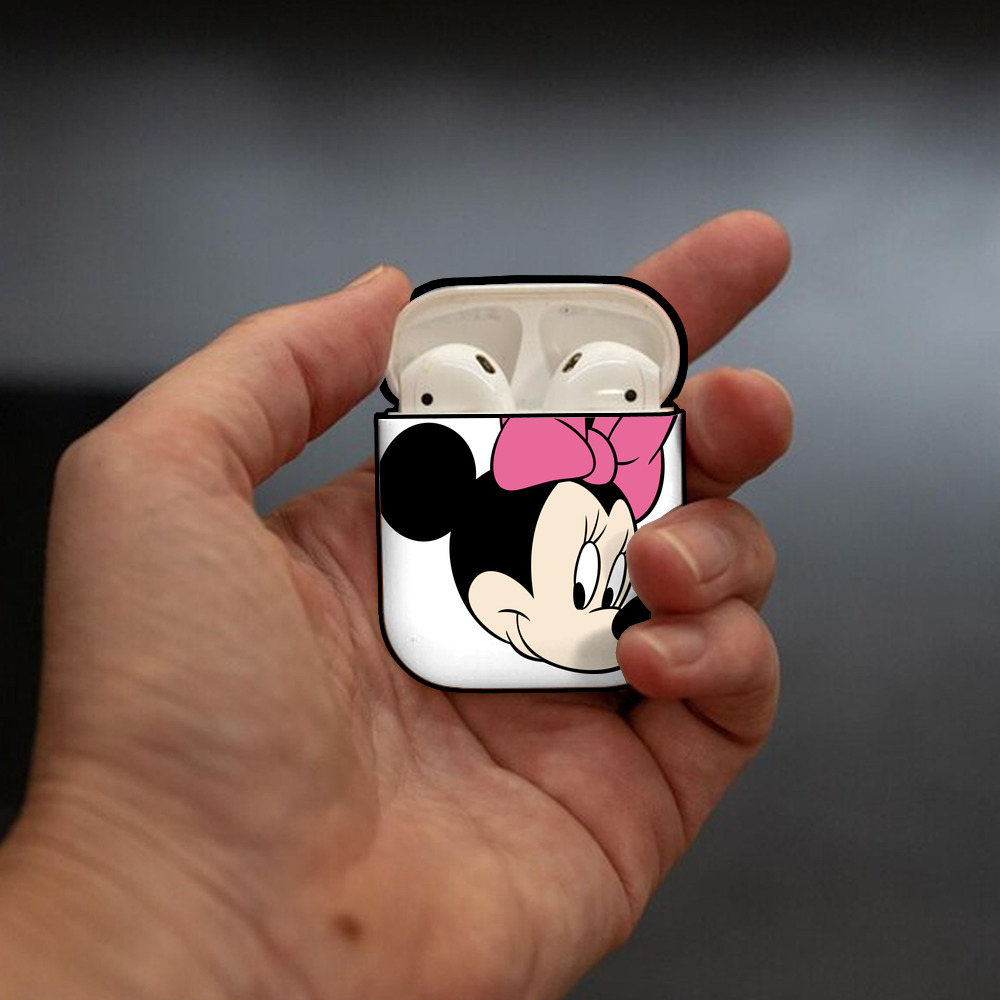 ミッキーマウス Mickey Mouse AirPods 第2世代保護ケース ハードシェル ブラック 耐衝撃・防指紋・カラビナ付き