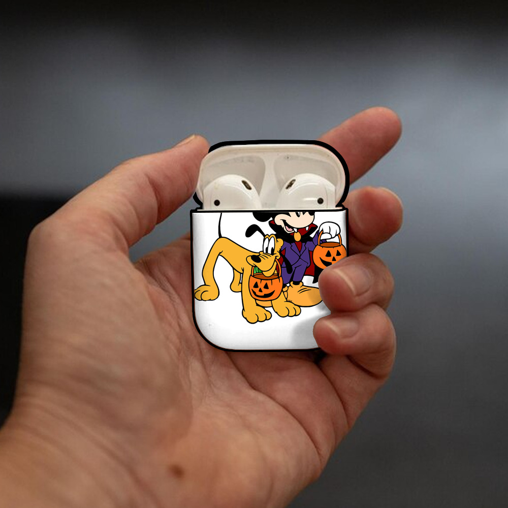 ミッキーマウス Mickey Mouse AirPods 第2世代保護ケース ハードシェル ブラック 耐衝撃・防指紋・カラビナ付き