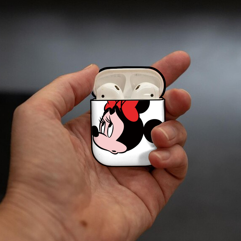 ミッキーマウス Mickey Mouse AirPods 第2世代保護ケース ハードシェル ブラック 耐衝撃・防指紋・カラビナ付き