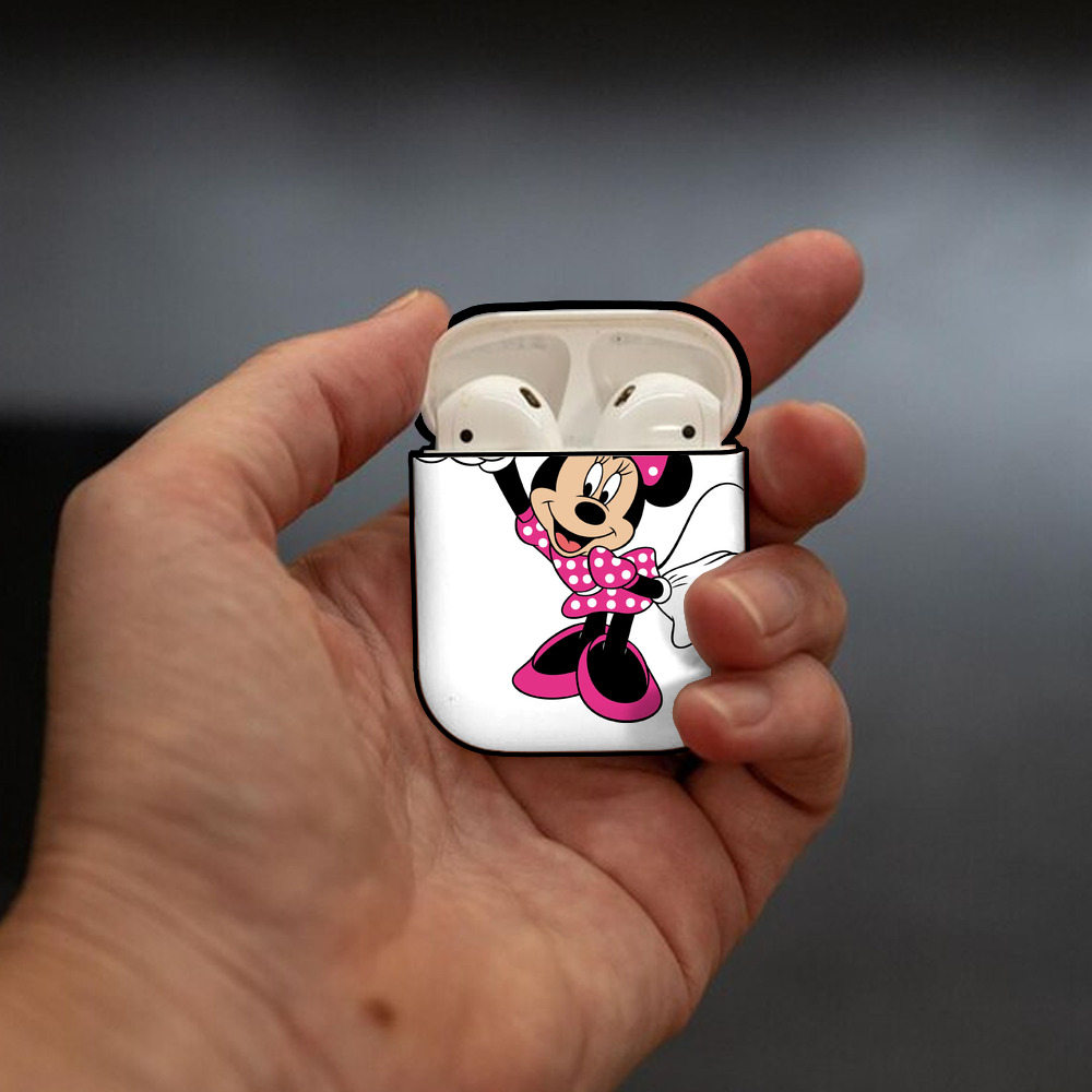 ミッキーマウス Mickey Mouse AirPods 第2世代保護ケース ハードシェル ブラック 耐衝撃・防指紋・カラビナ付き