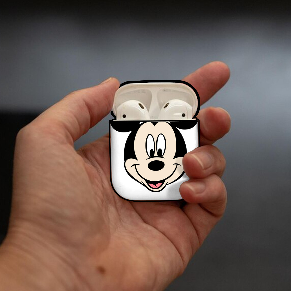 ミッキーマウス Mickey Mouse AirPods 第2世代保護ケース ハードシェル ブラック 耐衝撃・防指紋・カラビナ付き