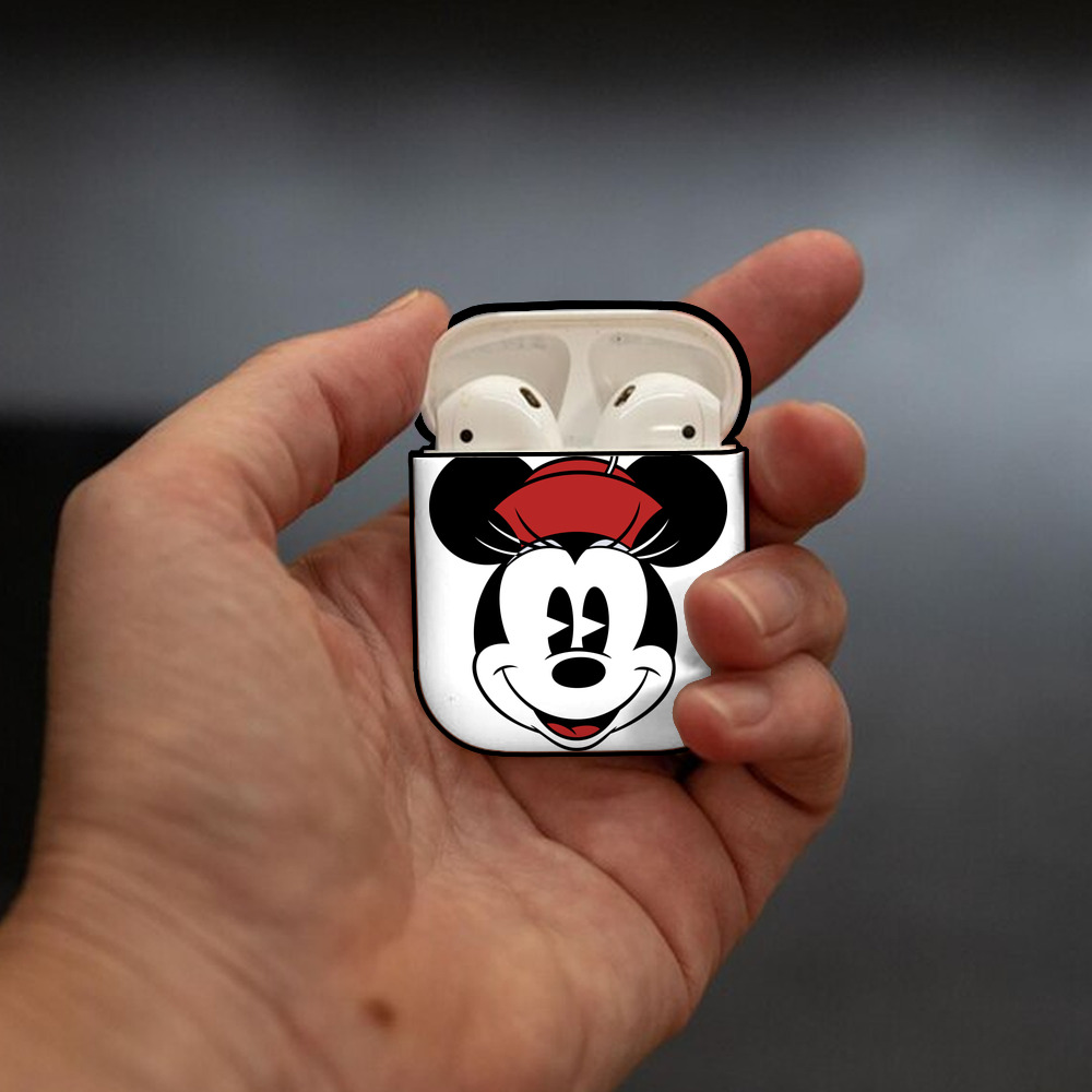 ミッキーマウス Mickey Mouse AirPods 第2世代保護ケース ハードシェル ブラック 耐衝撃・防指紋・カラビナ付き