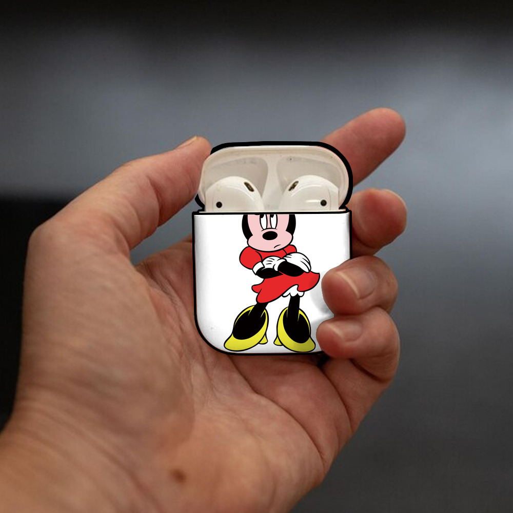 ミッキーマウス Mickey Mouse AirPods 第2世代保護ケース ハードシェル ブラック 耐衝撃・防指紋・カラビナ付き