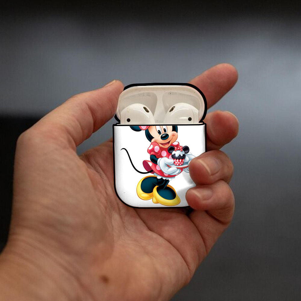 ミッキーマウス Mickey Mouse AirPods 第2世代保護ケース ハードシェル ブラック 耐衝撃・防指紋・カラビナ付き