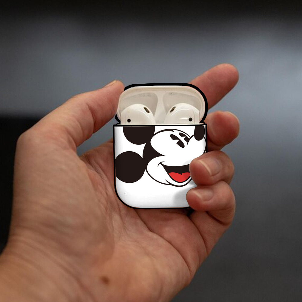 ミッキーマウス Mickey Mouse AirPods 第2世代保護ケース ハードシェル ブラック 耐衝撃・防指紋・カラビナ付き
