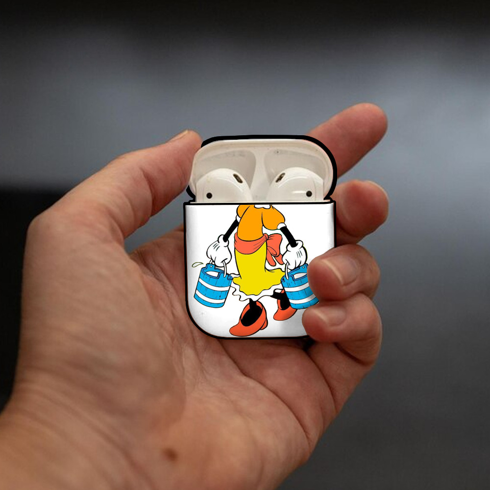 ミッキーマウス Mickey Mouse AirPods 第2世代保護ケース ハードシェル ブラック 耐衝撃・防指紋・カラビナ付き