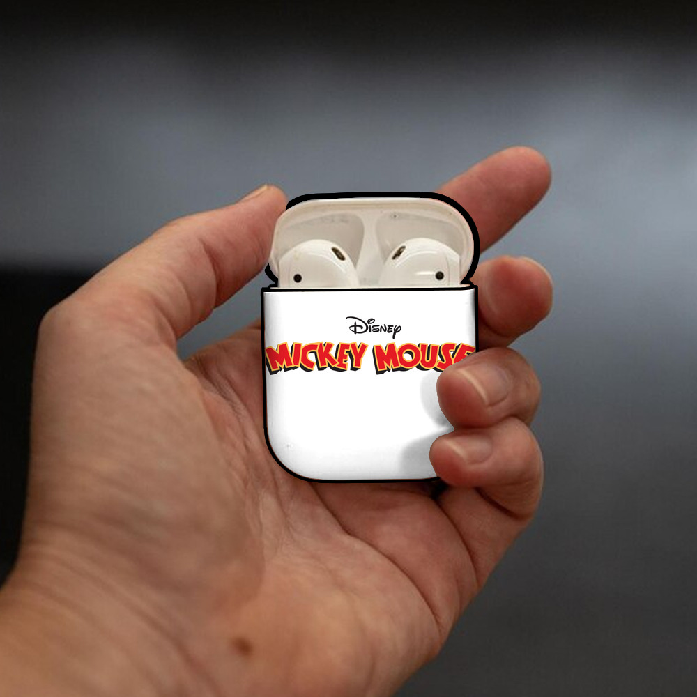 ミッキーマウス Mickey Mouse AirPods 第2世代保護ケース ハードシェル ブラック 耐衝撃・防指紋・カラビナ付き