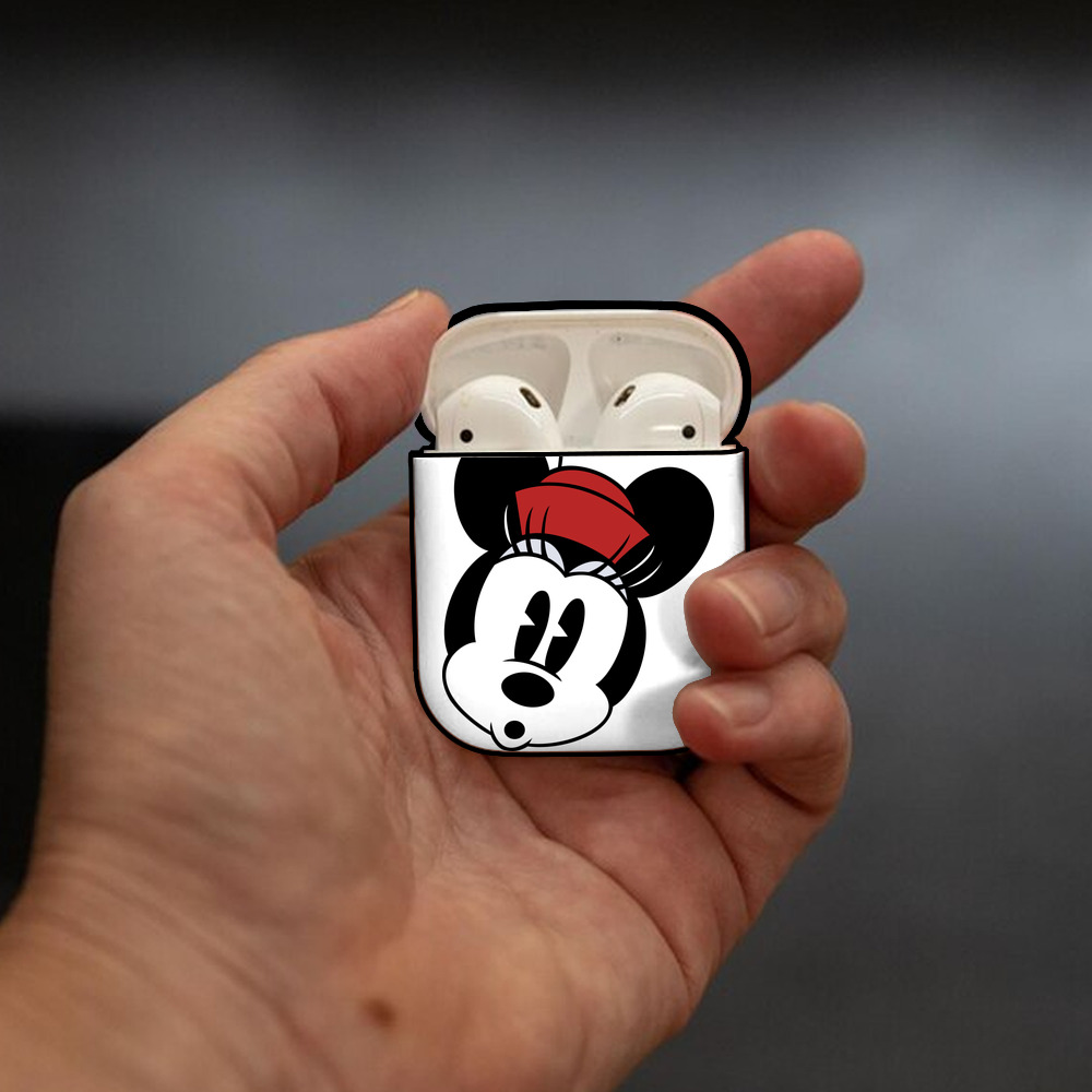 ミッキーマウス Mickey Mouse AirPods 第2世代保護ケース ハードシェル ブラック 耐衝撃・防指紋・カラビナ付き