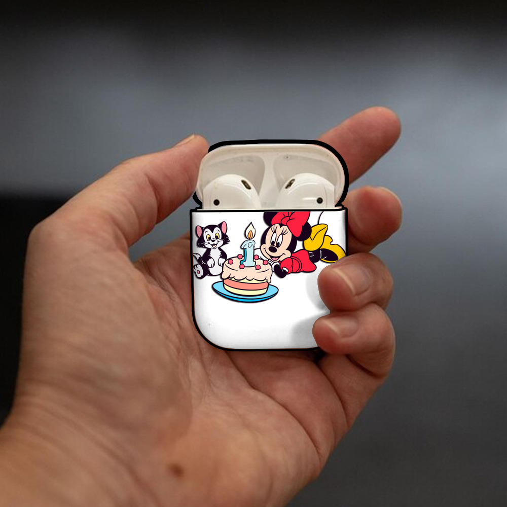 ミッキーマウス Mickey Mouse AirPods 第2世代保護ケース ハードシェル ブラック 耐衝撃・防指紋・カラビナ付き
