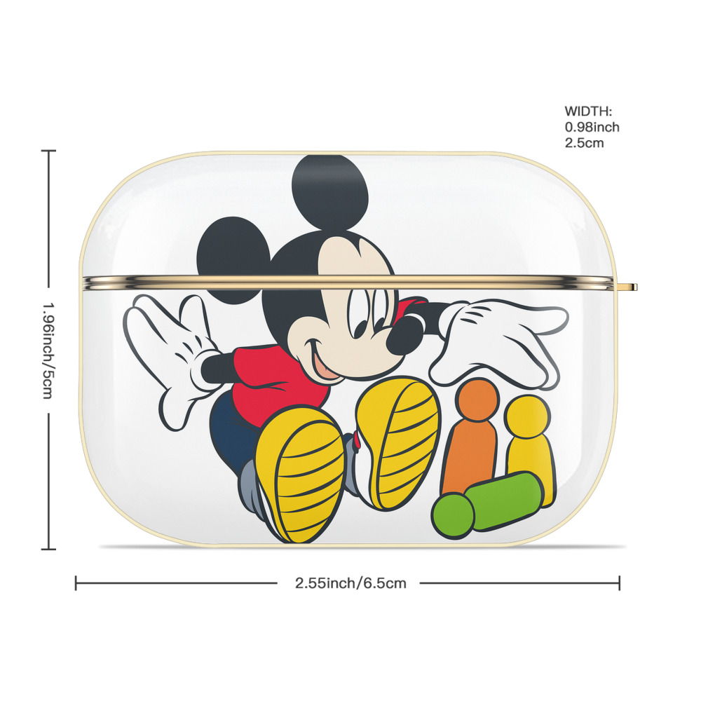 ミッキーマウス Mickey Mouse 【AirPods Pro用】ハードシェル保護ケース｜耐衝撃・防指紋・カラビナ付き商品仕様